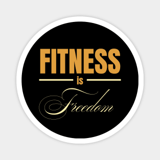 FITNESS IS Freedom (DARK BG) | Minimal Text Aesthetic Streetwear Unisex Design for Fitness/Athletes | Shirt, Hoodie, Coffee Mug, Mug, Apparel, Sticker, Gift, Pins, Totes, Magnets, Pillows Magnet